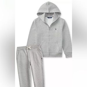 Boy grey Polo Ralph Lauren jogger set (gently worn) size large